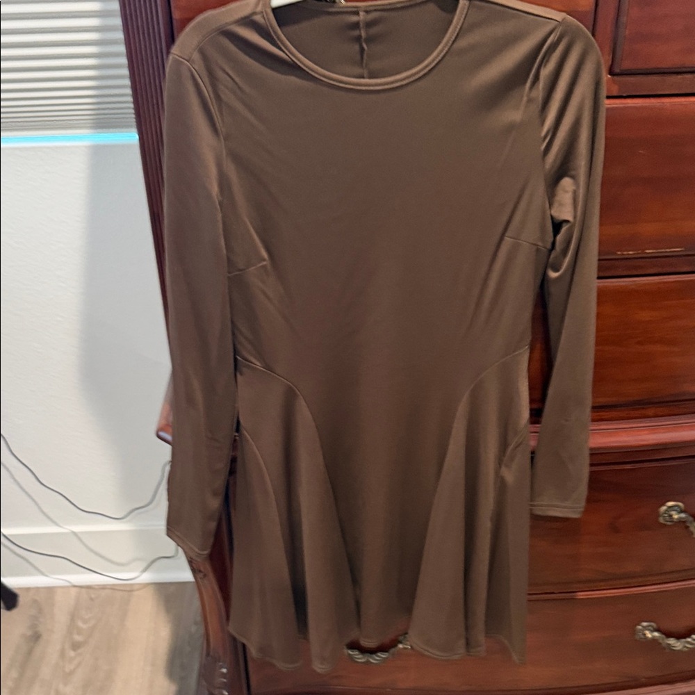 SHEIN Chocolate Long Sleeve Dress